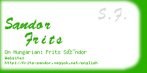 sandor frits business card